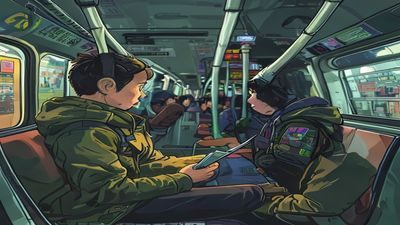 用户在手机上使用禁漫天堂移动端阅读漫画，地铁通勤场景，画面自然生活化
